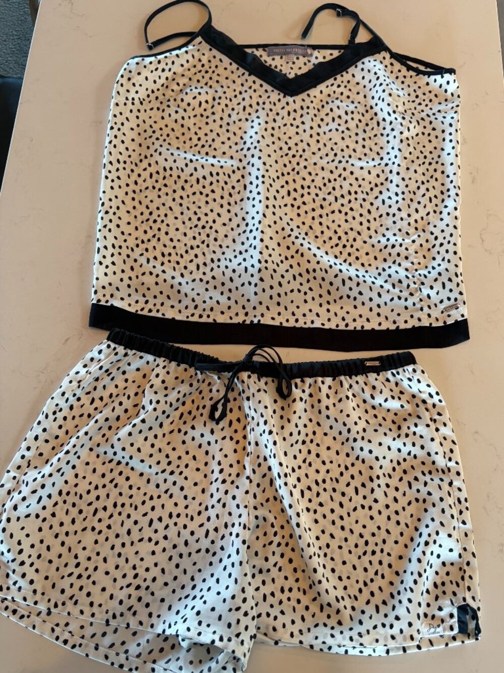 Pretty You London Dream Pajama Set US 10/12 Polka Dot Cami Shorts